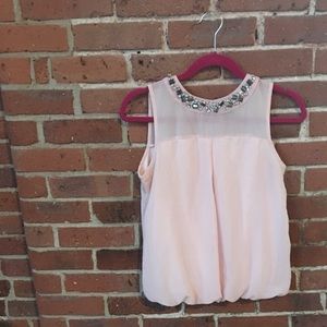 Pink Embellished Collar Shirt